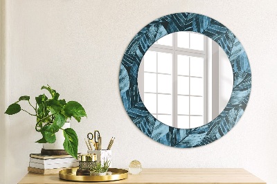 Round mirror printed frame Jungle foliage