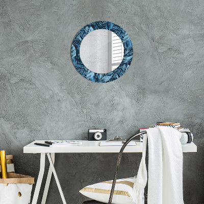 Round mirror printed frame Jungle foliage