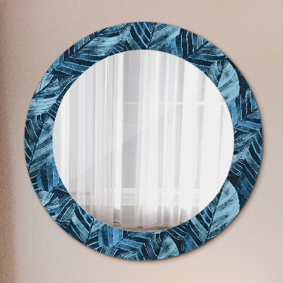 Round mirror printed frame Jungle foliage