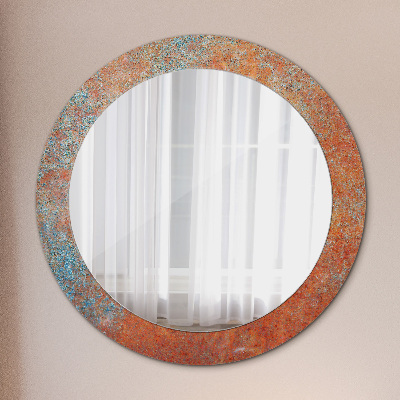 Round mirror print Rusty metal