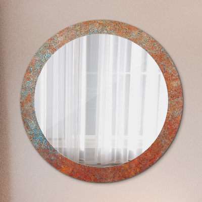 Round mirror print Rusty metal