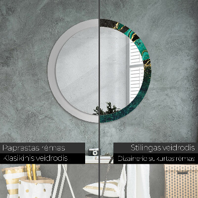 Round mirror decor Marble green