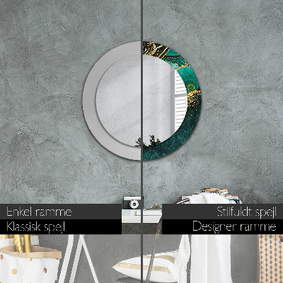 Round mirror decor Marble green