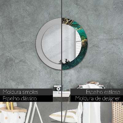 Round mirror decor Marble green