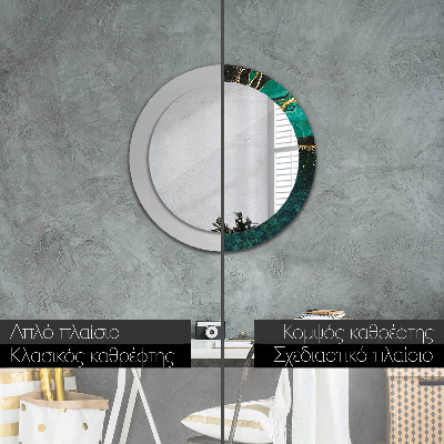 Round mirror decor Marble green