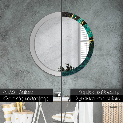 Round mirror decor Marble green