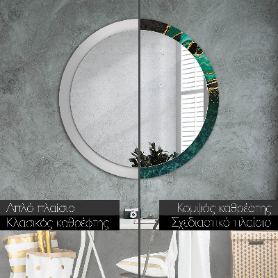 Round mirror decor Marble green