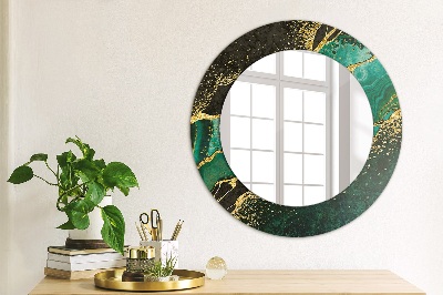 Round mirror decor Marble green