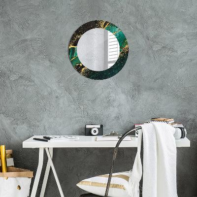 Round mirror decor Marble green