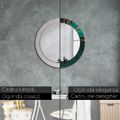 Round mirror decor Marble green