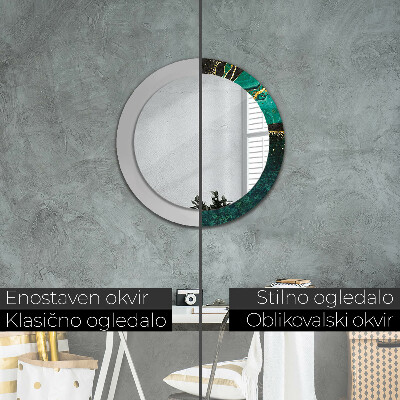 Round mirror decor Marble green