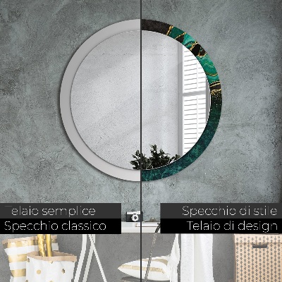 Round mirror decor Marble green