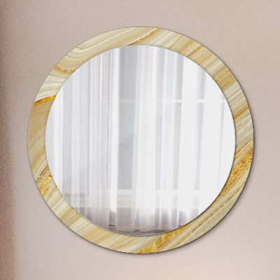 Round mirror decor Gold abstract