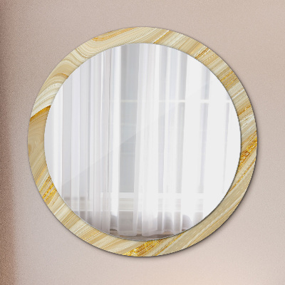 Round mirror decor Gold abstract