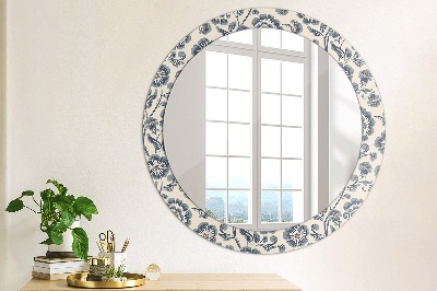 Round mirror decor Flower pattern