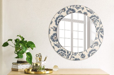 Round mirror decor Flower pattern