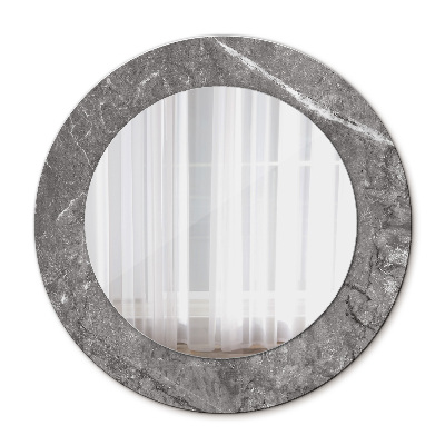 Round mirror printed frame Rustic marble