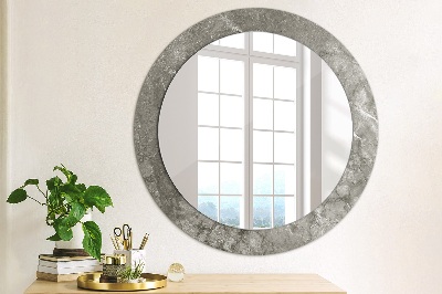 Round mirror printed frame Rustic marble