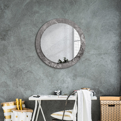 Round mirror printed frame Rustic marble