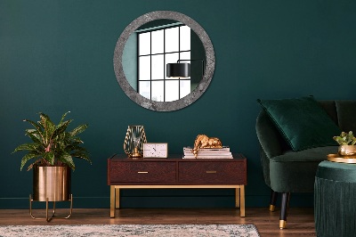 Round mirror printed frame Rustic marble