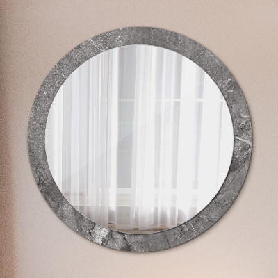 Round mirror printed frame Rustic marble