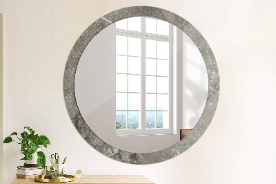 Round mirror printed frame Rustic marble