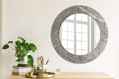 Round mirror printed frame Rustic marble