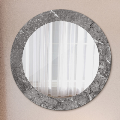 Round mirror printed frame Rustic marble