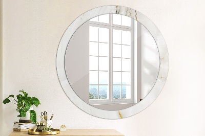 Round mirror printed frame Glossy marble