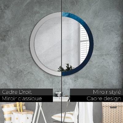 Round mirror printed frame Abstract art