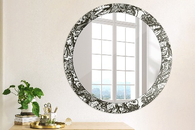 Round mirror printed frame Abstract liquid