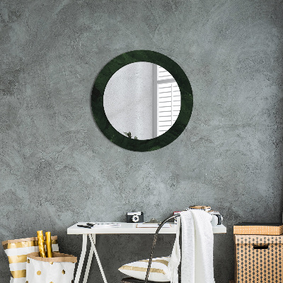 Round mirror print Green marble