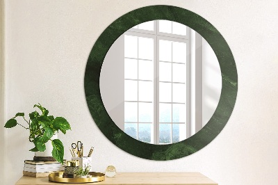 Round mirror print Green marble