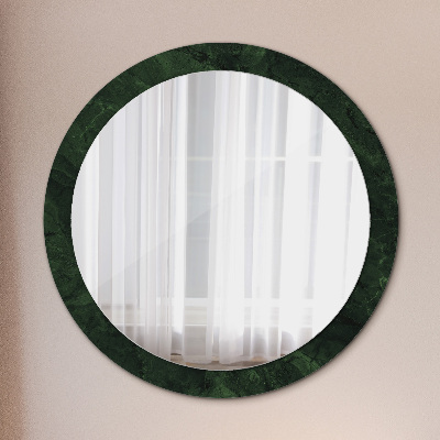 Round mirror print Green marble