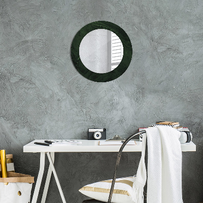 Round mirror print Green marble