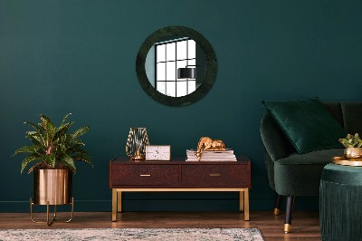 Round mirror print Green marble