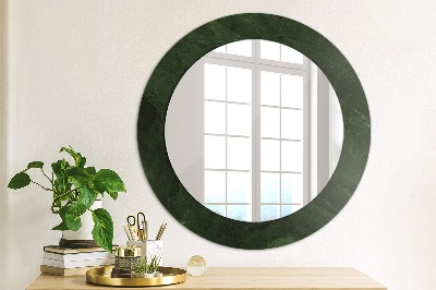 Round mirror print Green marble