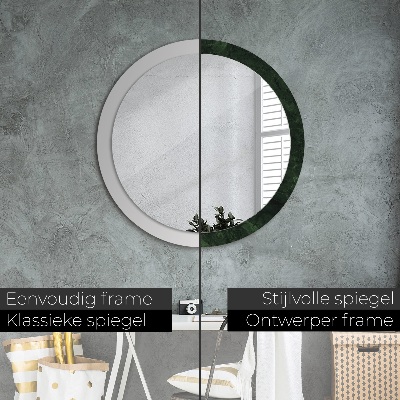 Round mirror print Green marble