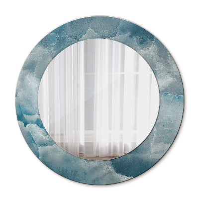 Round mirror print Blue onyx marble