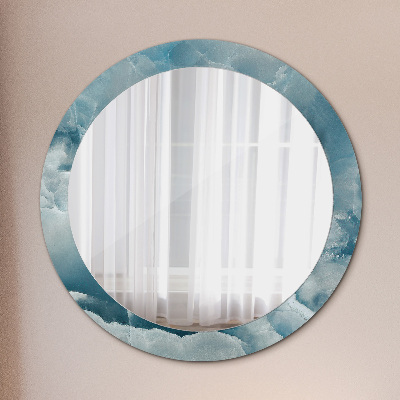 Round mirror print Blue onyx marble