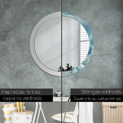 Round mirror print Blue onyx marble