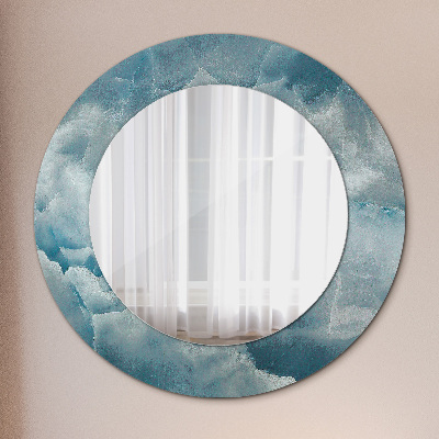 Round mirror print Blue onyx marble