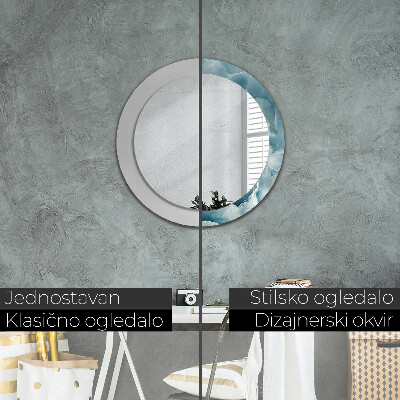 Round mirror print Blue onyx marble