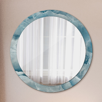 Round mirror print Blue onyx marble