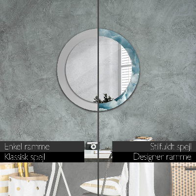 Round mirror print Blue onyx marble