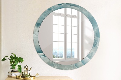 Round mirror print Blue onyx marble