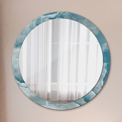 Round mirror print Blue onyx marble