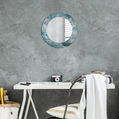 Round mirror print Blue onyx marble