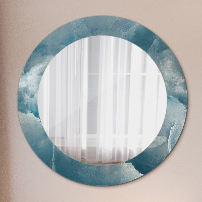 Round mirror print Blue onyx marble