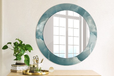 Round mirror print Blue onyx marble